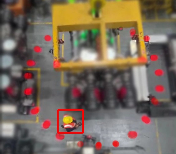 person near crane detection